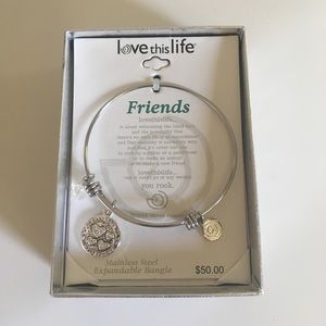 Love This Life Bangle Charm Bracelet Gift Box